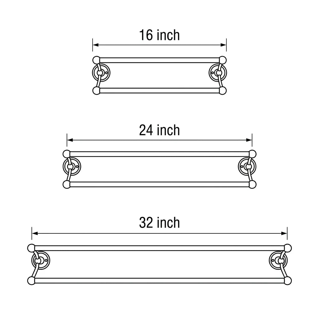 Unlacquered Brass Double Towel Bar – Wall Mounted Bath Rack