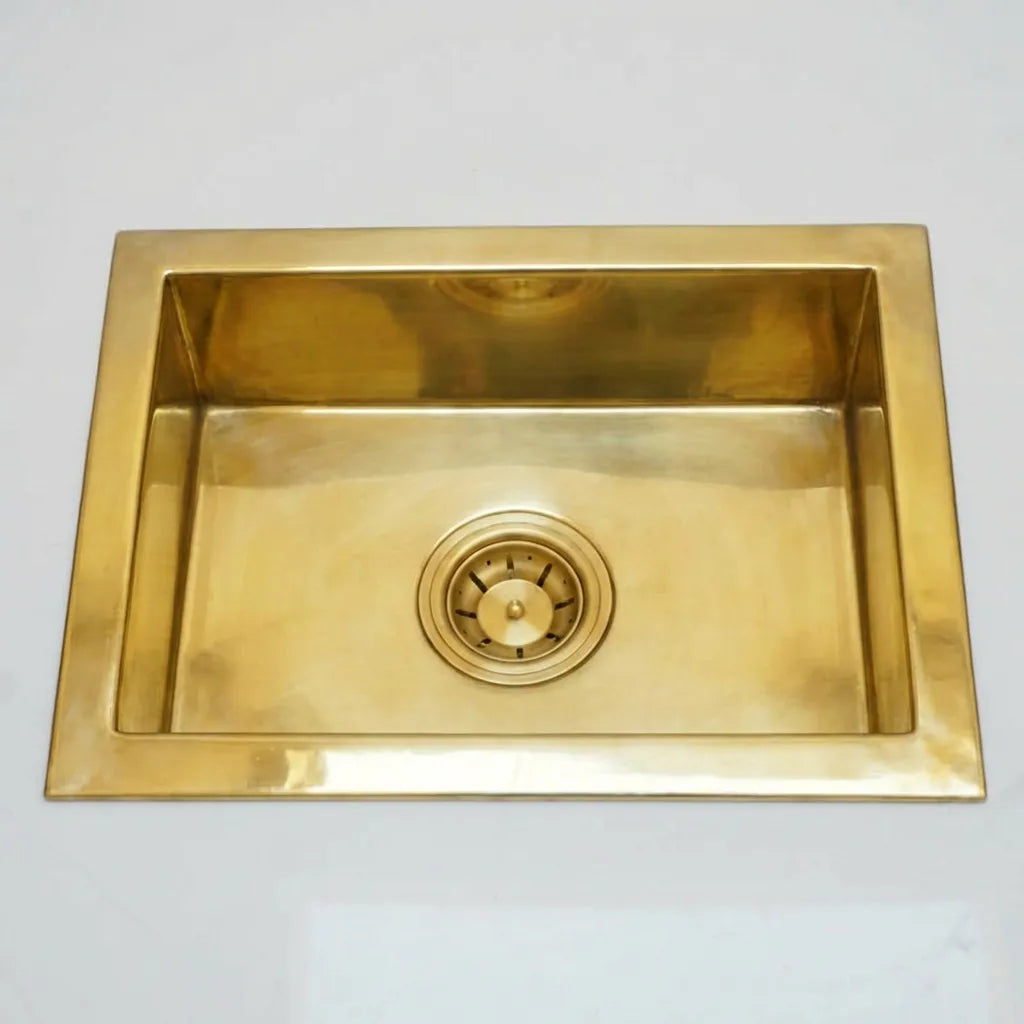 Unlacquered Brass Kitchen Sink , Undermount Single Brass Kitchen Sink Various Sizes