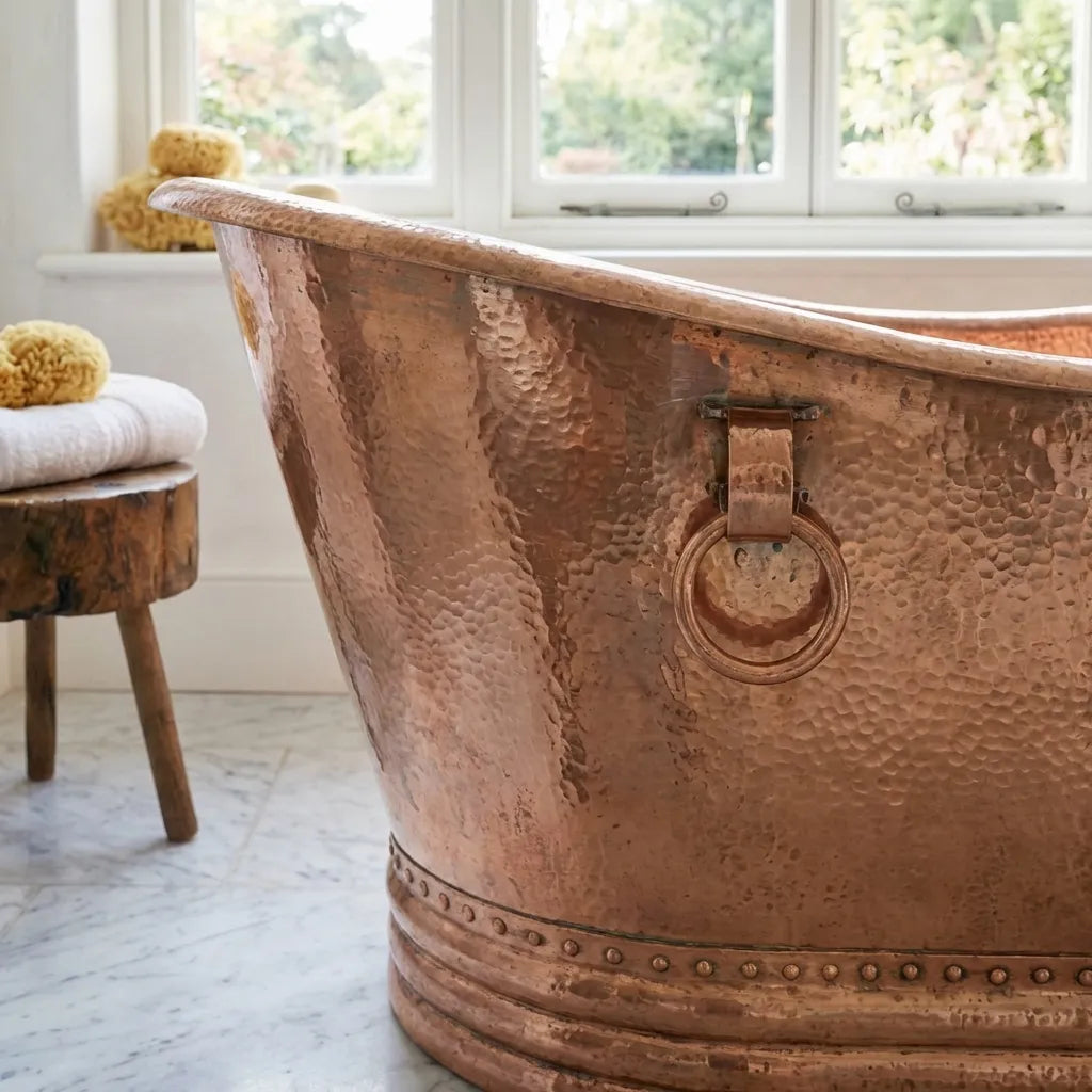 Hammered Copper Bathtub - Solid Hammered Copper Soaking Tub