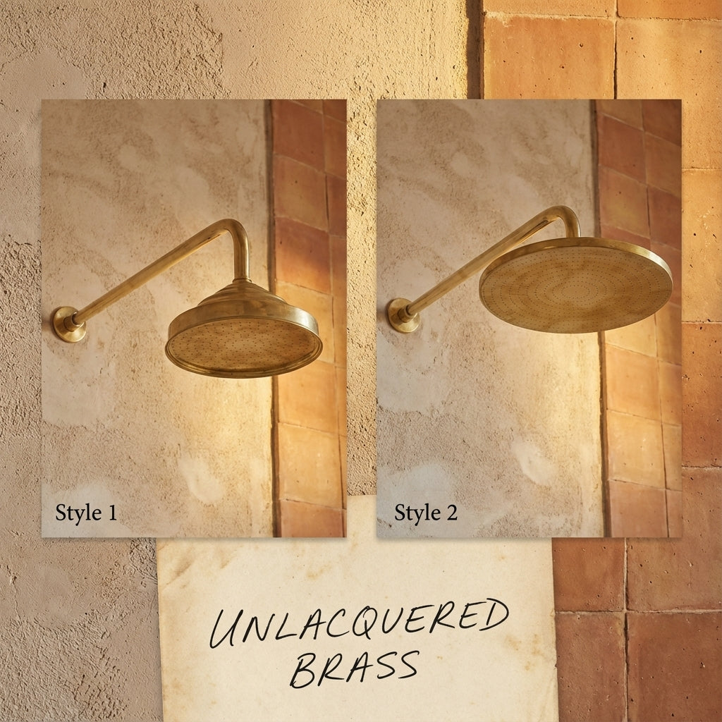 Luxury Unlacquered Brass Exposed Shower System