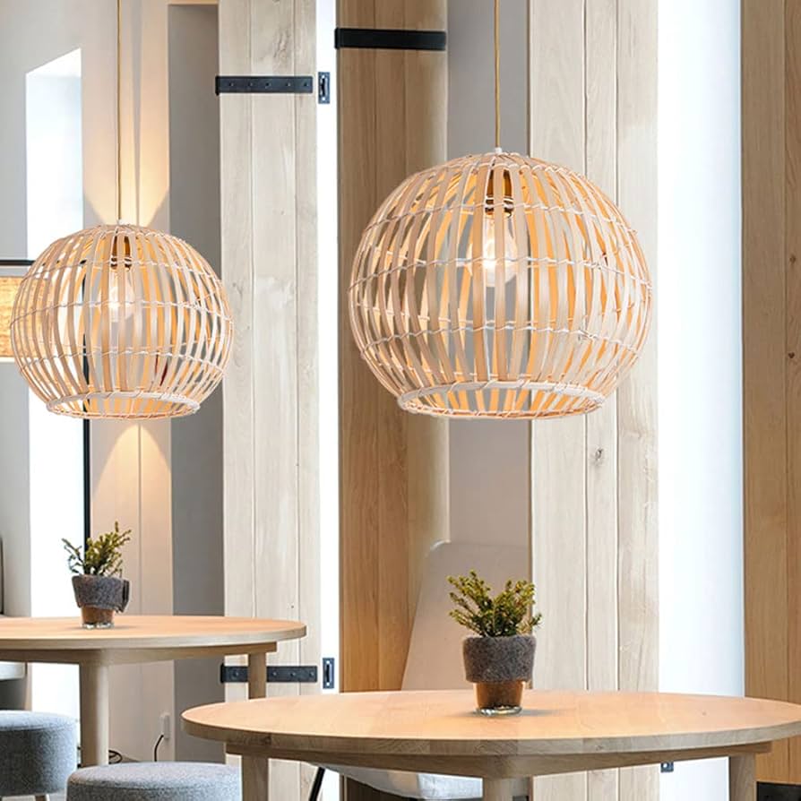 Calico Small Round Bamboo Pendant Light Shade