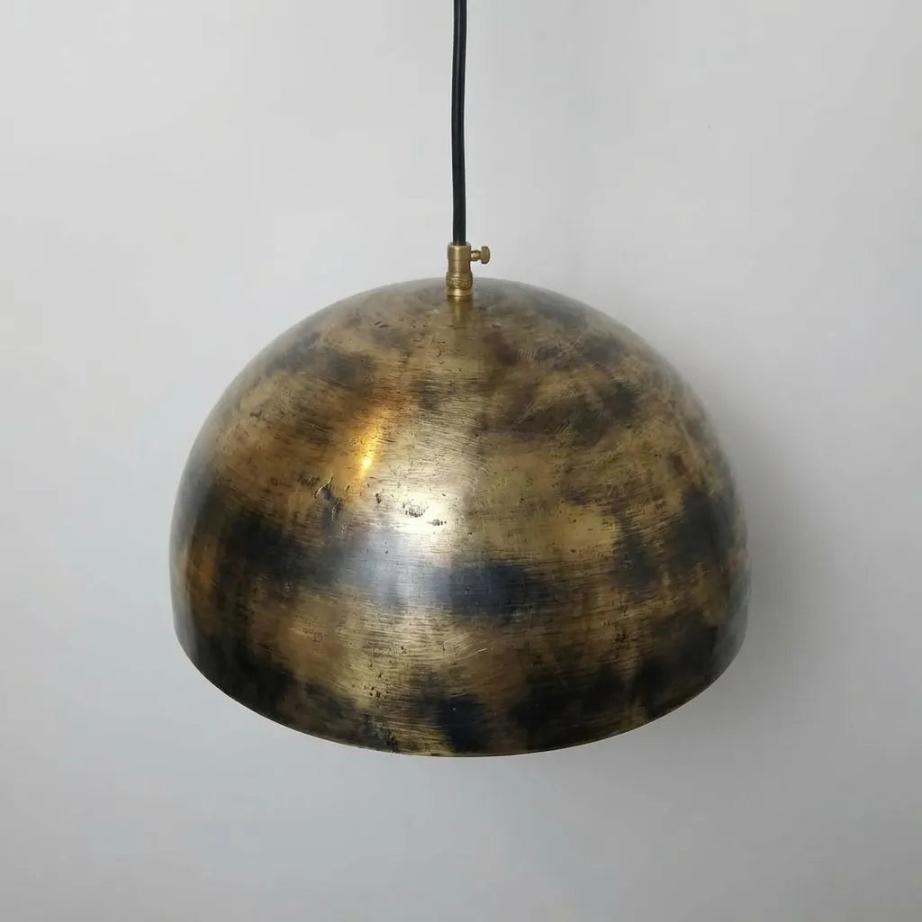 Vintage Industrial Ceiling Lamp, Antique Aged Brass Hanging Light Fixture for Kitchen Island & Dining Room