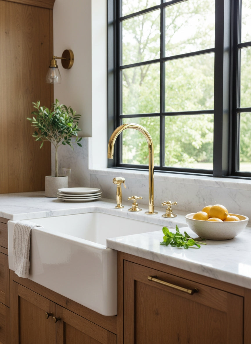 3 Hole Kitchen Faucets - Brass Roman Tub Faucet