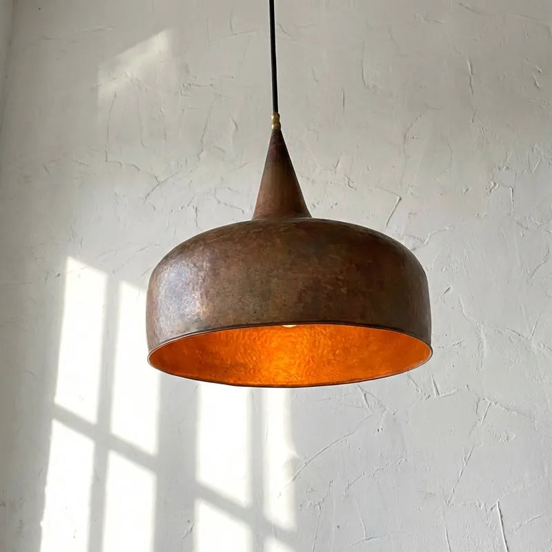 Aged Copper Farmhouse Pendant Light