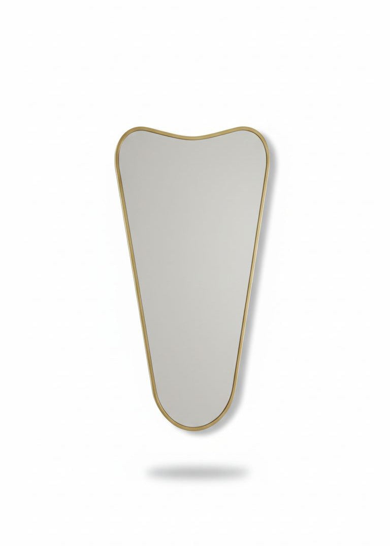 Varaudu Cone Brass Mirror Handmade Vanity Wall Mirror - Antique Brass Bathroom Mirror, Vanity Wall Decor