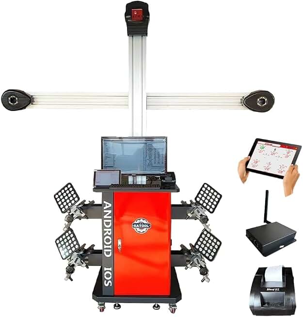 KATOOL 3D Wheel Alignment Machine Wheel Aligner Android System TV Tablet Android and iOS System Duel Alignment System Wheel Aligner Automotive Tire Alignment Tool
