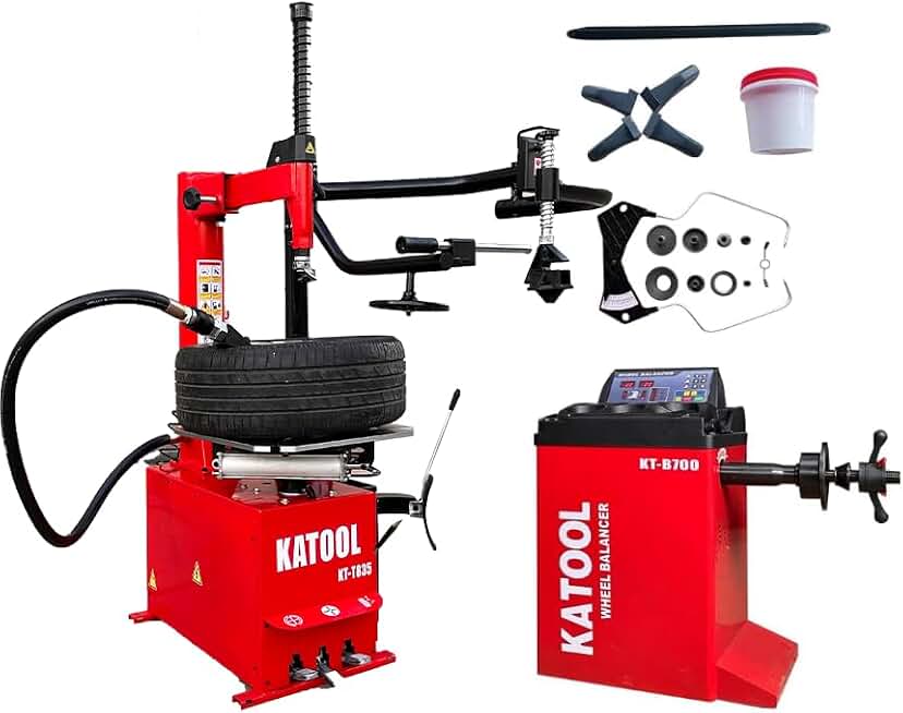 KATOOL Tire Changer and Balancer Combo Double Asist Arm Bead Blaster 28