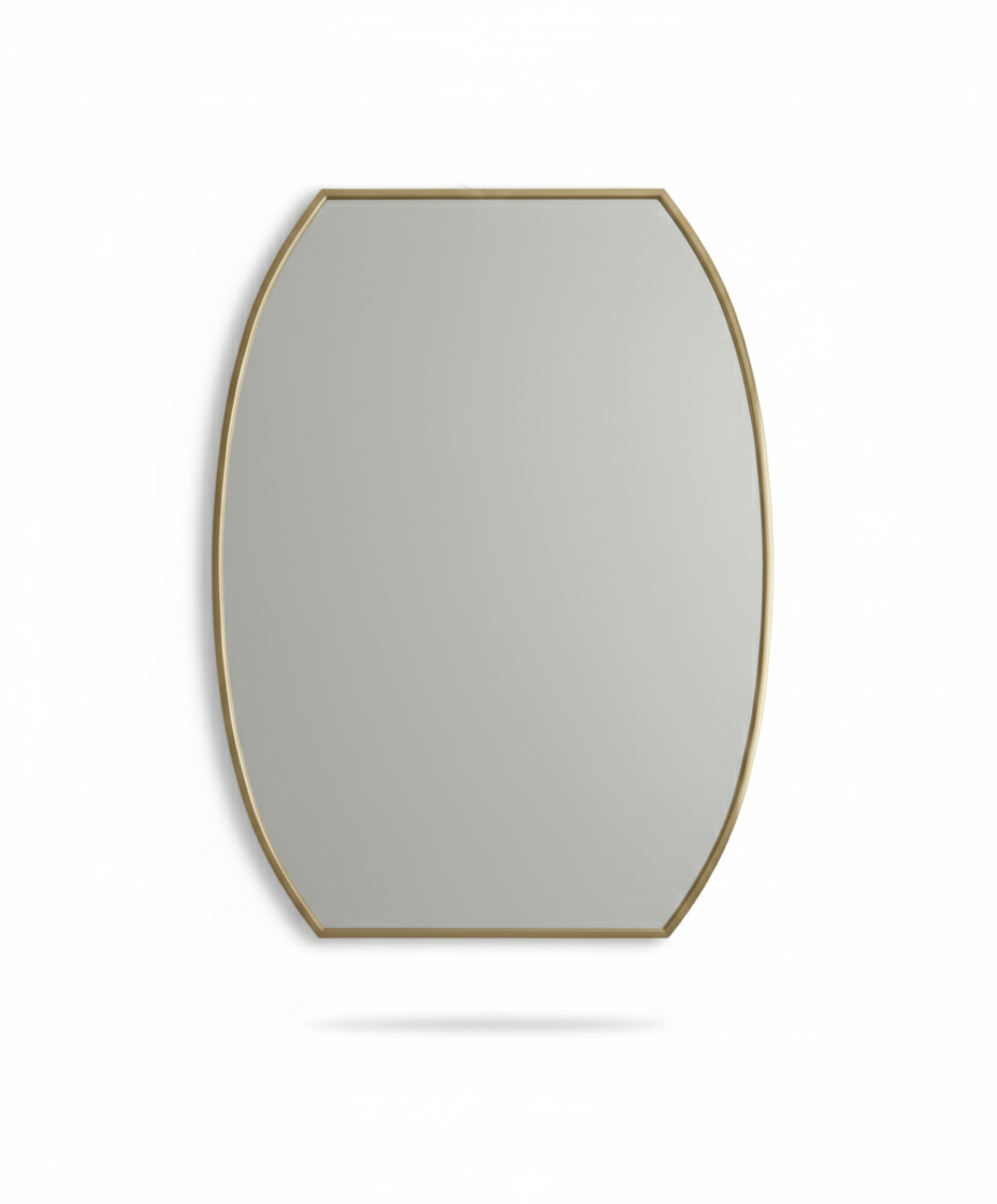 Varaudu Luxe Contour Rectangle Brass Mirror Handmade Mirror - Antique Brass Bathroom Mirror, Vanity Wall Decor