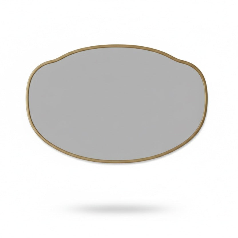 Varaudu Belle Cloud Mirror Handmade Unlacquered Brass - Antique Brass Bathroom Mirror, Vanity Wall Decor