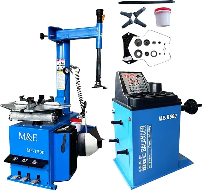 KATOOL ME Professional Tire Changer Machine Combo ME-T500N+ME-B600F Tires Machine Tire Changer Wheel Balancer Machine Tire Repair for Home and Garage