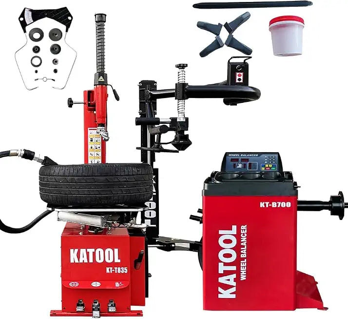 KATOOL 2.0HP Tire Changer Machine Combo Bead Blaster with Assist Arm Tire Machine Wheel Balancer Machine Tire Changer Wheel Changers Machine