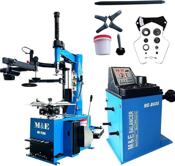 KATOOL ME Tire Changer and Balancer Machine Combo Bead Blaster+Assist Arm Tire Changer Machine Wheel Balancer Machine