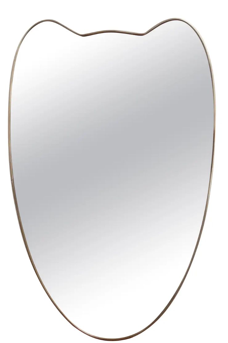 Varaudu Tulip Mirror Brass Vanity Wall Mirror - Antique Brass Bathroom Mirror, Vanity Wall Decor