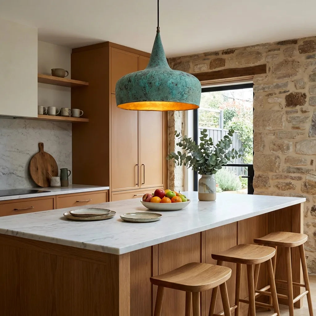 Oxidized Copper Pendant Light , Pendant Light for Island kitchen