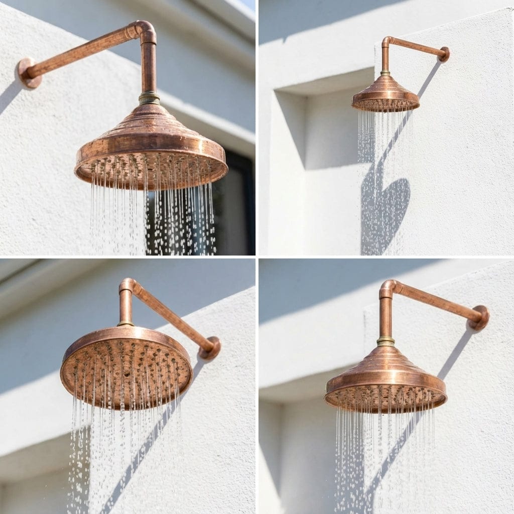 Unlacquered Copper Showerhead - Natural Copper Rain Shower Head