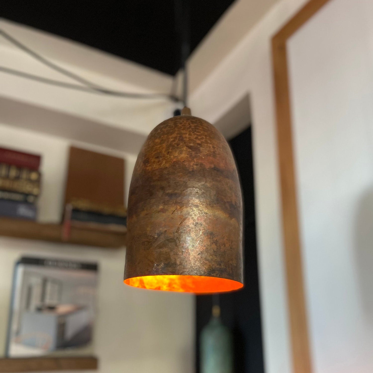 Antique Copper Farmhouse Pendant Light, Rustic Copper Kitchen Island Lighting