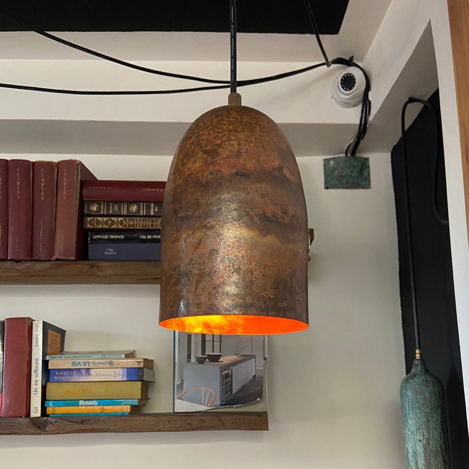 Antique Copper Farmhouse Pendant Light, Rustic Copper Kitchen Island Lighting