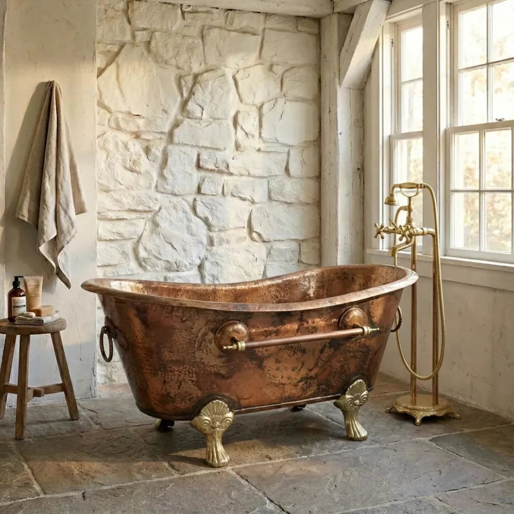 Antique Copper Clawfoot Bathtub – Vinatge Soaking Tub