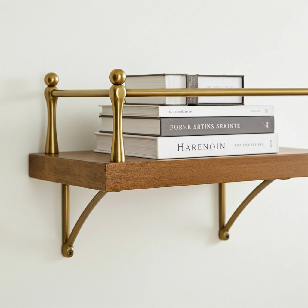 Artisanal Brass Gallery Rail Kit – Unlacquered Shelf Guard for Kitchen & Vanity