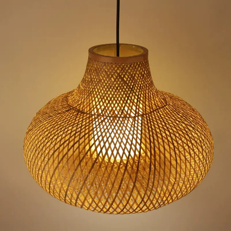 Pastoral Country Handwoven Bamboo Pendant Light Shade