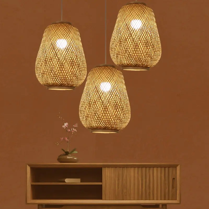 Bambuvalaisin Lauha Bamboo Woven Pendant Light Shade