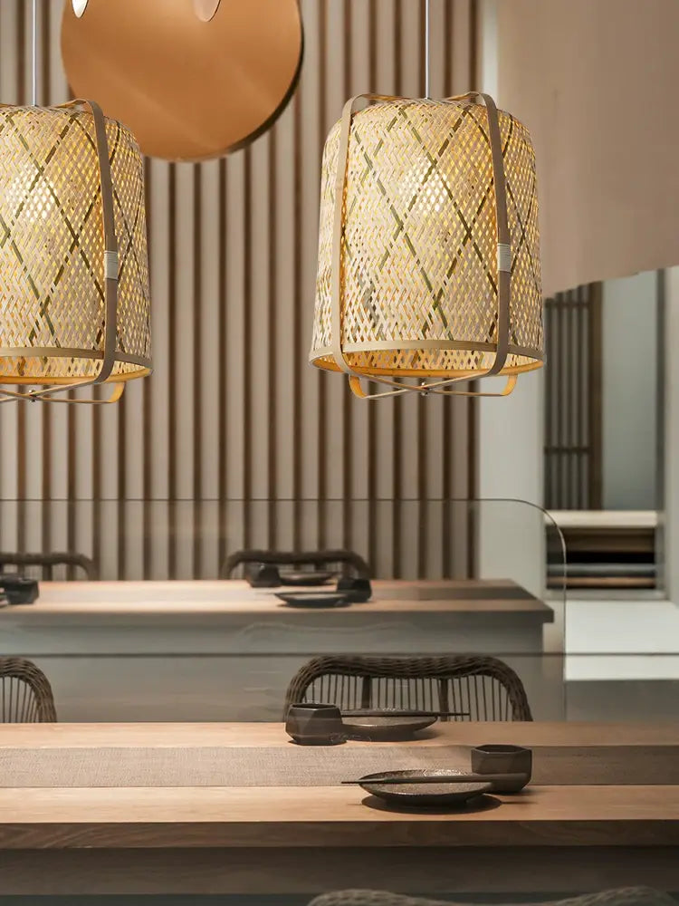 Rcidos Bamboo Wicker Pendant Light