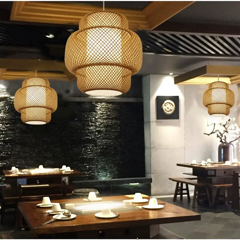 Enakshi Abstract Bamboo Pendant Light Shade