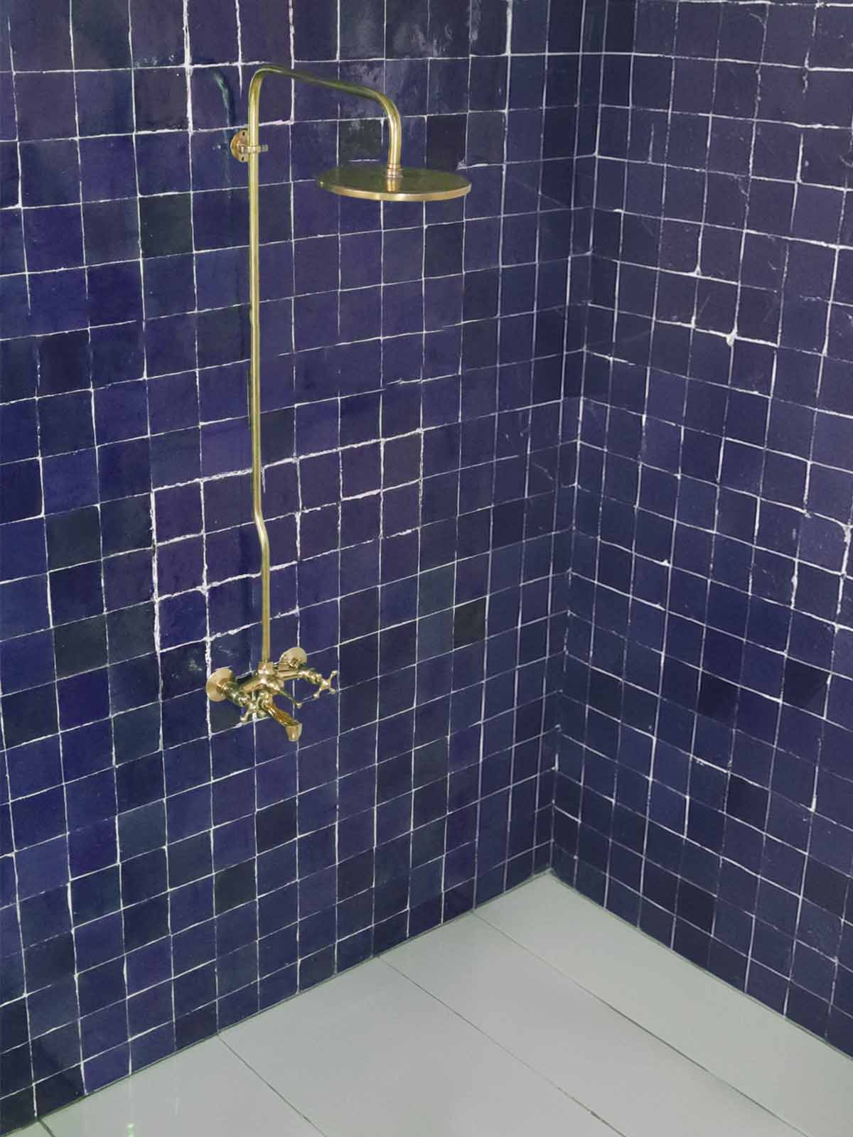Unlacquered Brass Exposed Bathtub & Shower System Set - Brass Tub Faucet