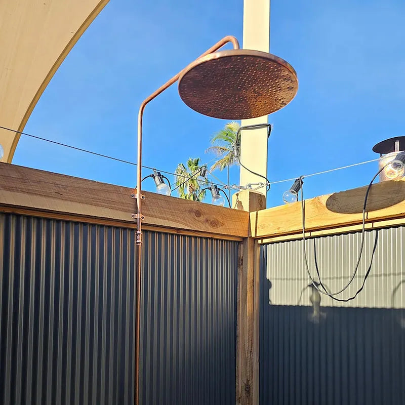 Copper Outdoor Shower, Natural Copper Rain Showerhead
