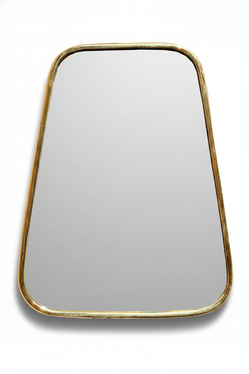 Varaudu Brass Frame Mirror Gold Handcrafted Brass Mirror 369099659 - Antique Brass Bathroom Mirror, Vanity Wall Decor