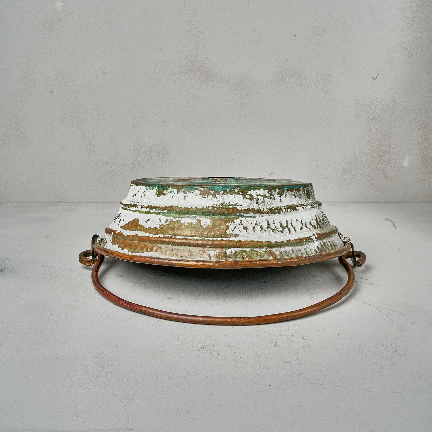 Green and white Patina Copper Bucket Bathroom Sink in Various sizes