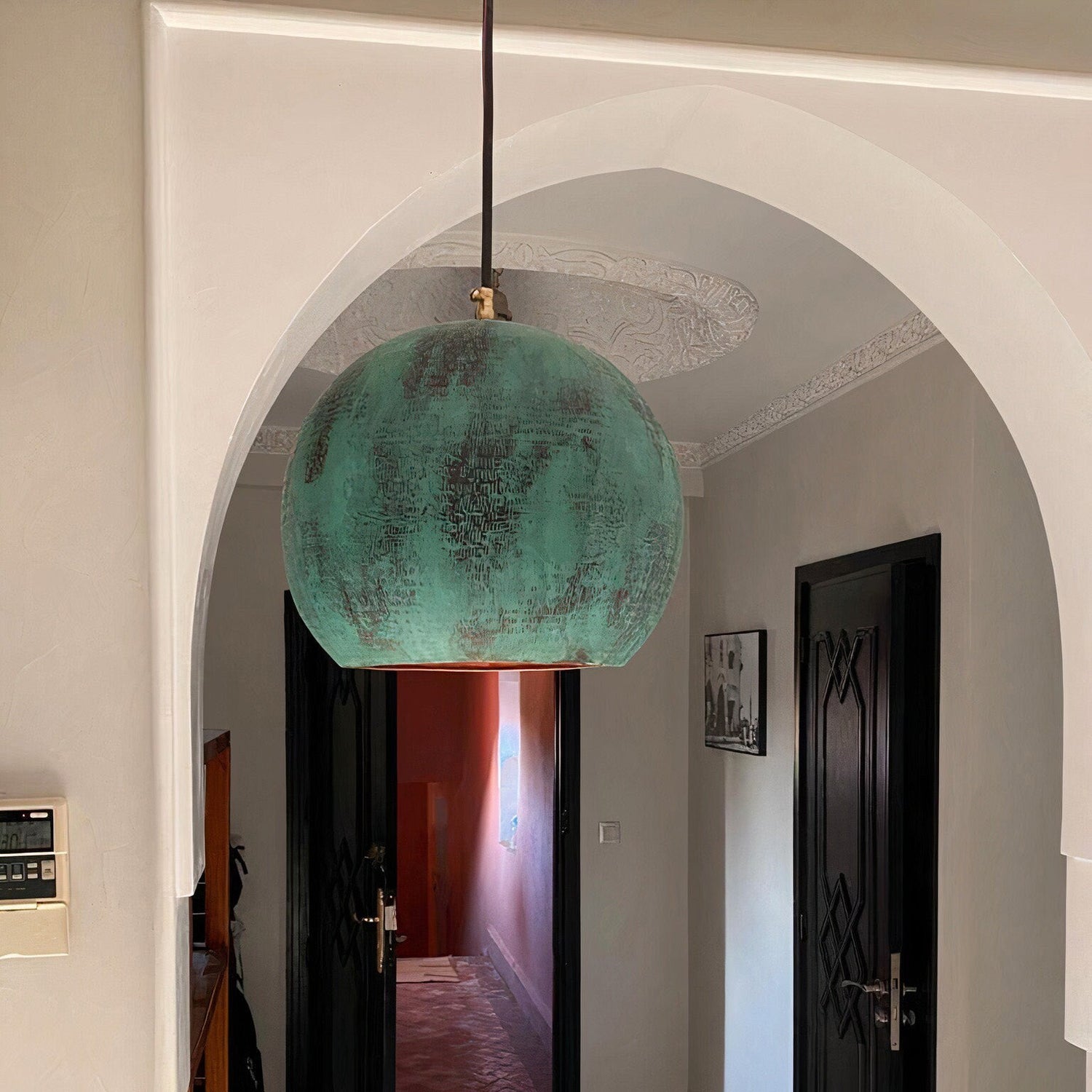 Hammered Copper Kitchen Island Lighting, Oxidized Copper Pendant Light