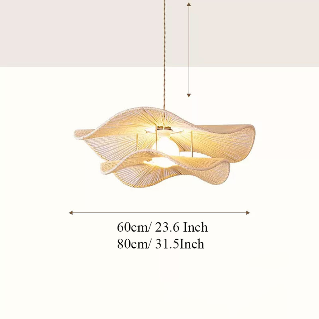 Double Layer Hemp Rope Wavy Pendant Lamp