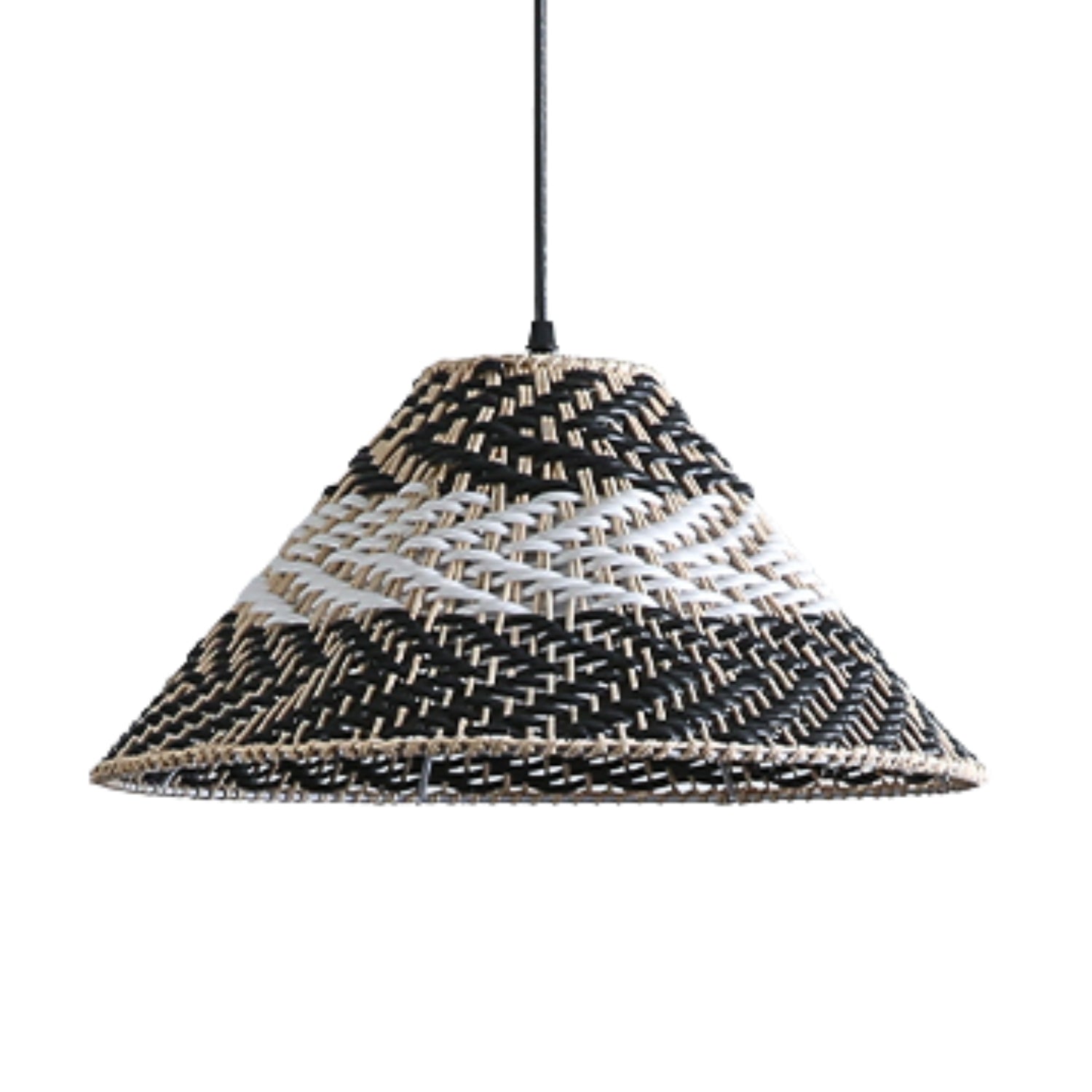 Twirlanda Rattan Black Wicker Pendant Light
