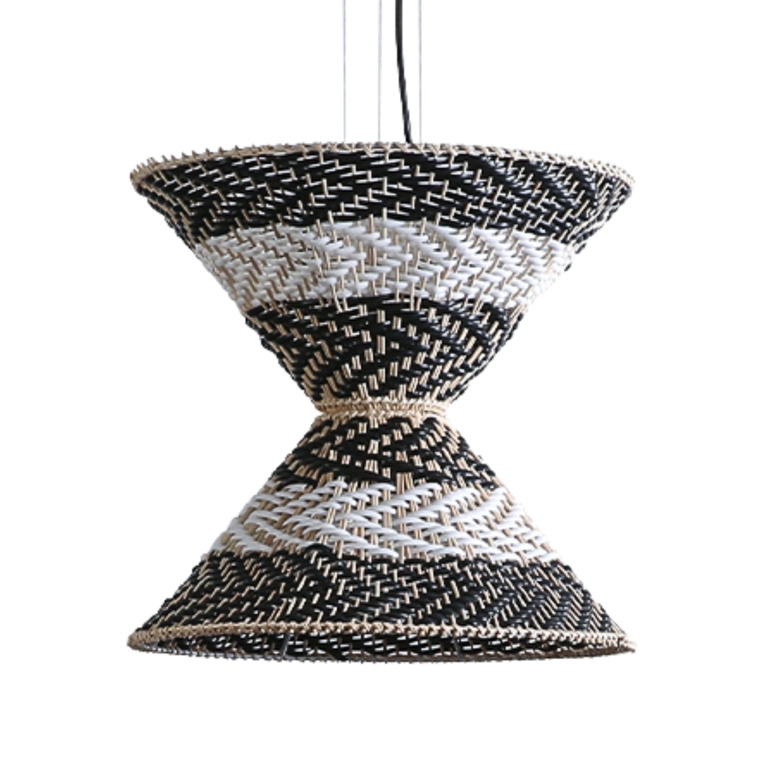 Hourstria Rattan Black Wicker Pendant Light