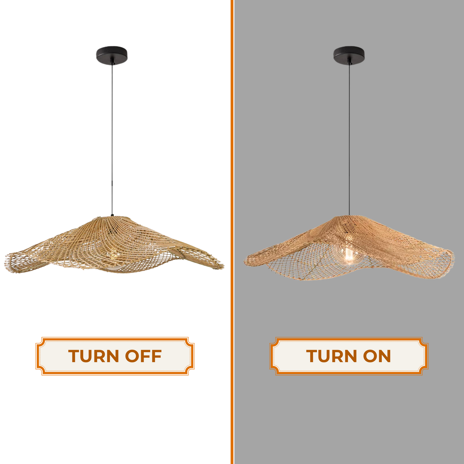 Chapeau Modern Rattan Ceiling Light