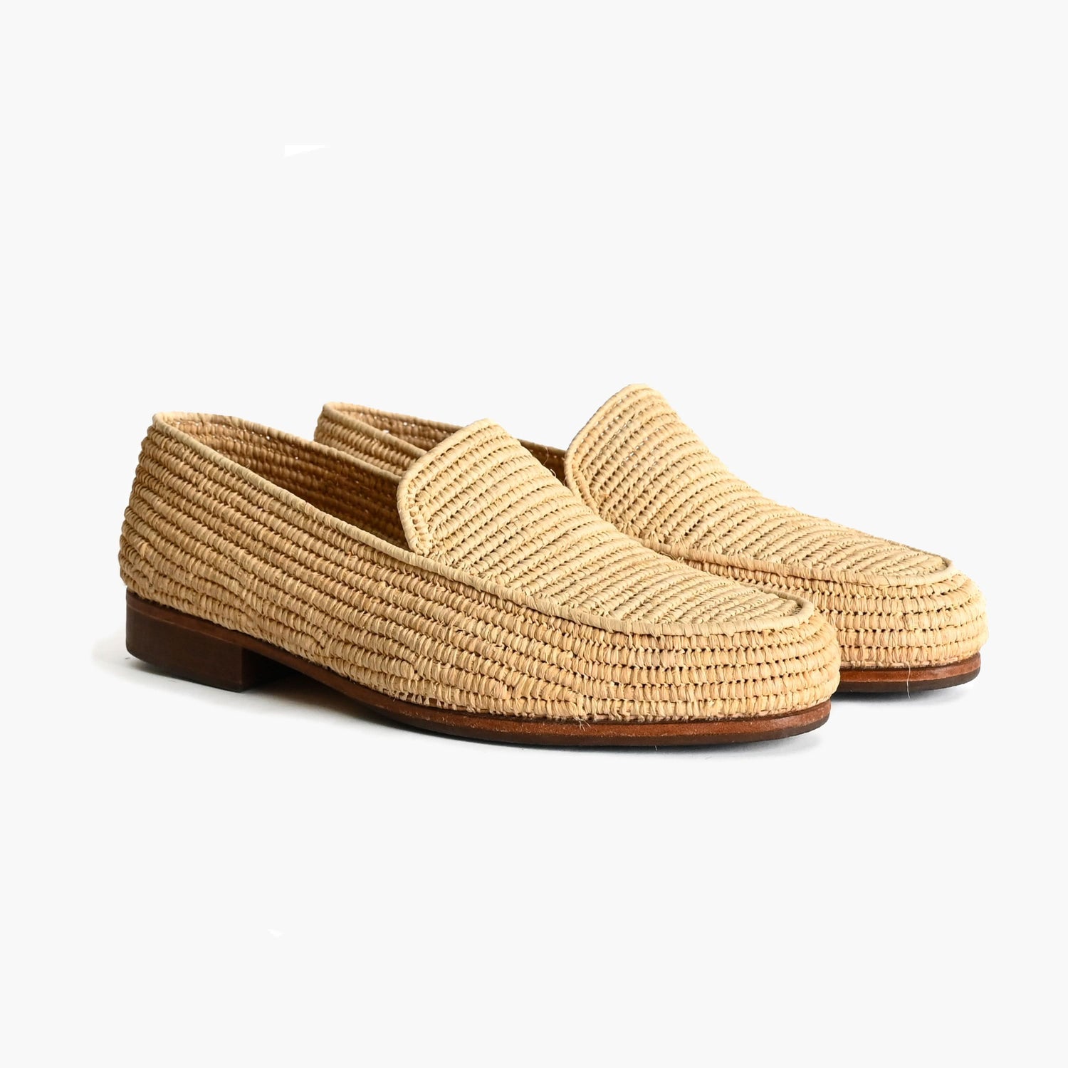 Natural Raffia Loafers – Handmade Minimalist Summer Shoes