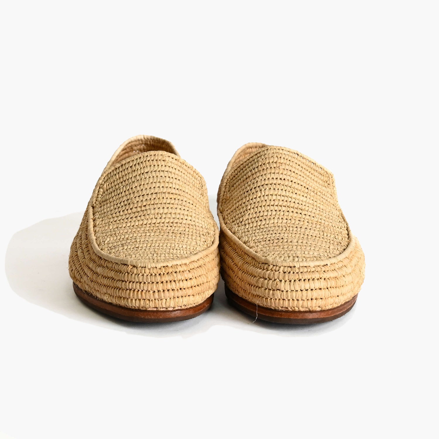 Natural Raffia Loafers – Handmade Minimalist Summer Shoes