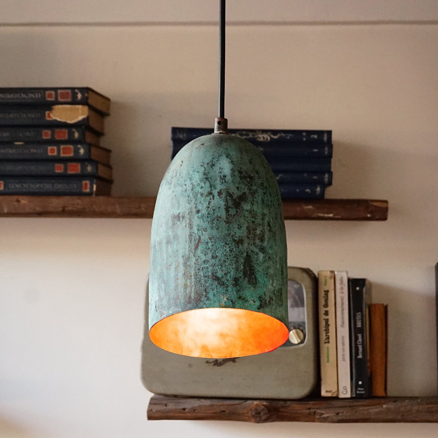 Oxidized Copper Ceiling Light, Copper Farmhouse Pendant Light