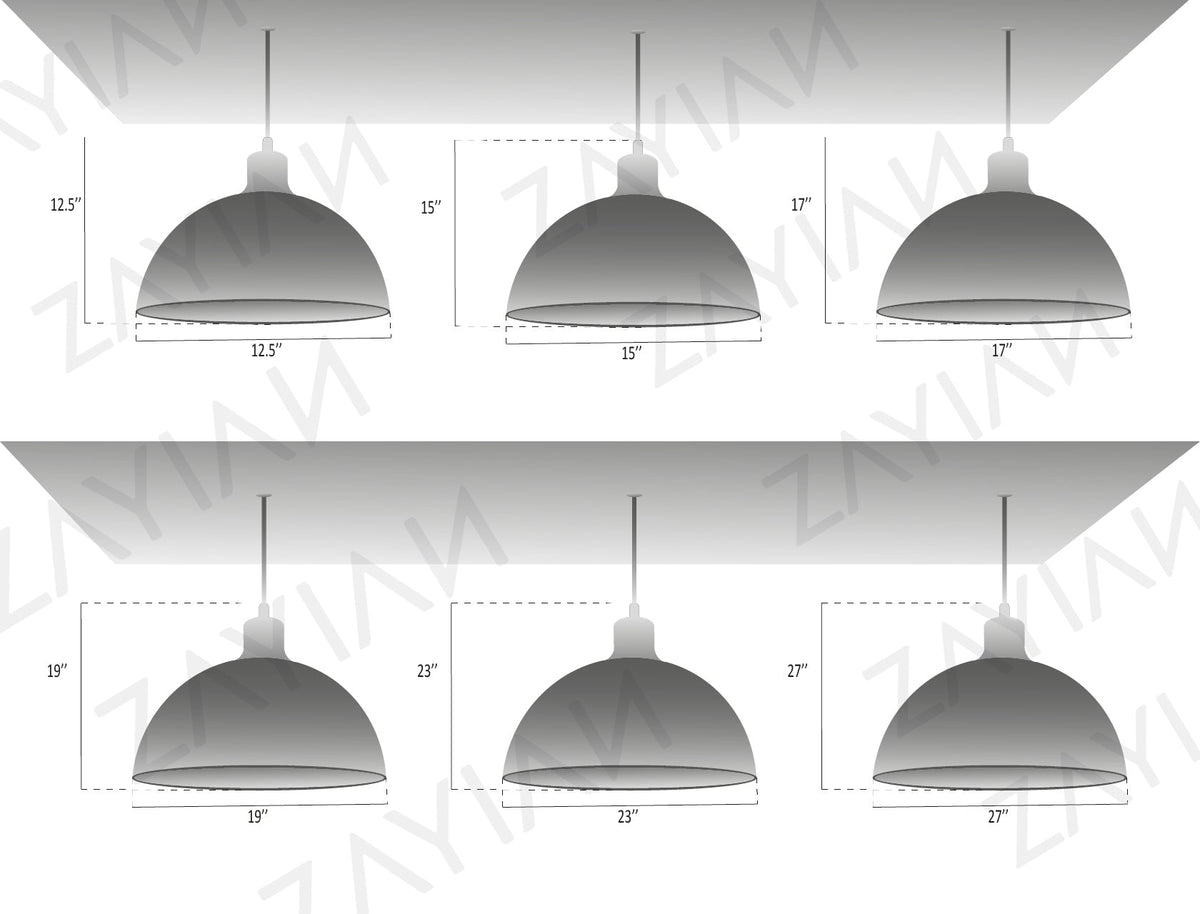 Copper Ceiling Light Shades - White Kitchen Island Lighting - Xira