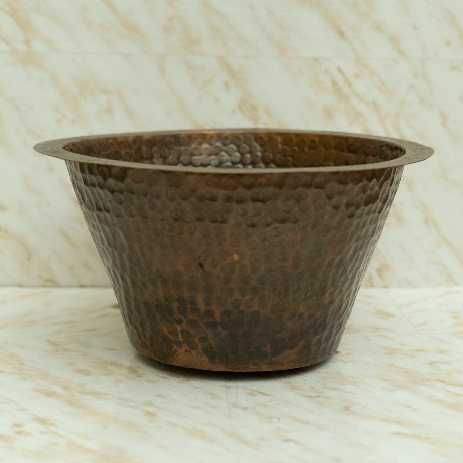 Round Copper Bar Sink, Hammered copper round sink Including drain