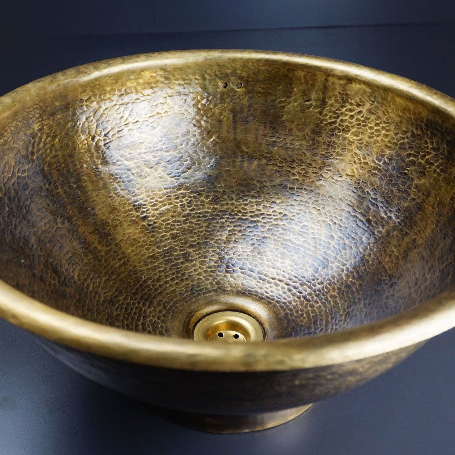 Rustic Brass Vessel sink for Bathroom, Hammered Antique Brass Wash Basin