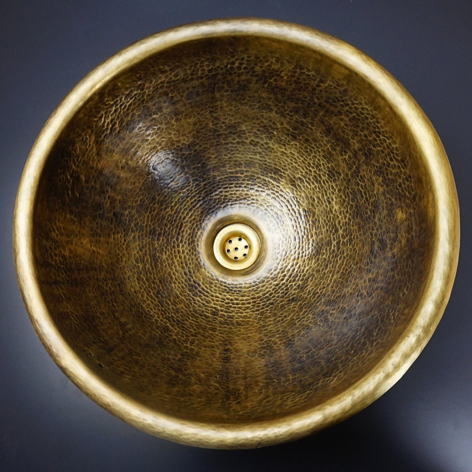 Rustic Brass Vessel sink for Bathroom, Hammered Antique Brass Wash Basin