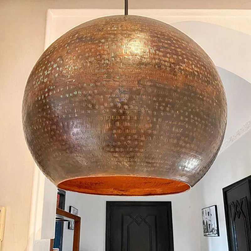 Rustic Copper Pendant light, Aged Copper Pendant Light Fixture
