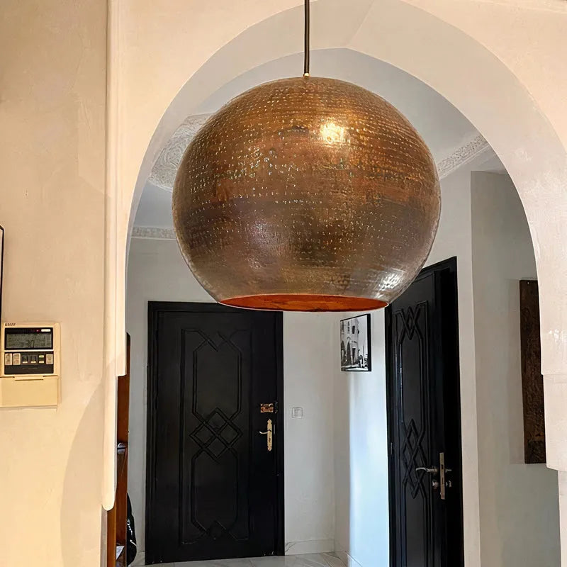 Rustic Copper Pendant light, Aged Copper Pendant Light Fixture