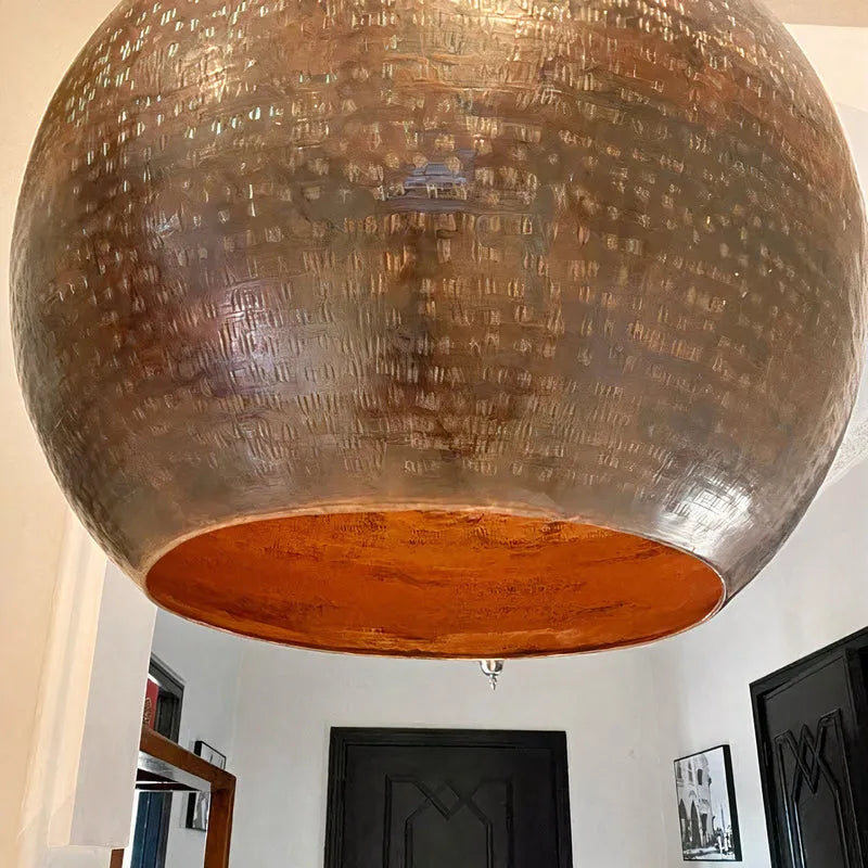 Rustic Copper Pendant light, Aged Copper Pendant Light Fixture