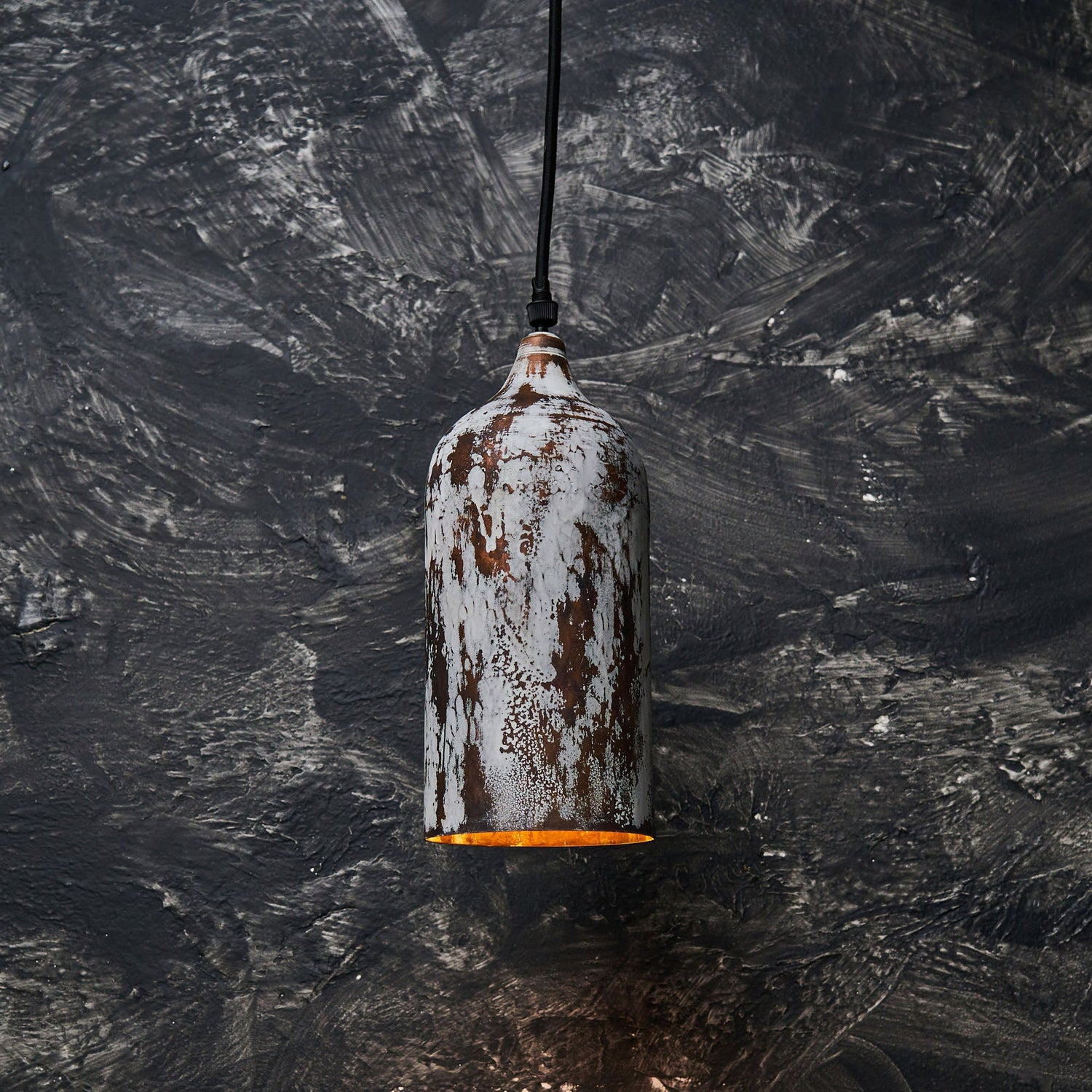 Rustic Patina Copper Pendant Light -Handcrafted Copper Ceiling Lamp