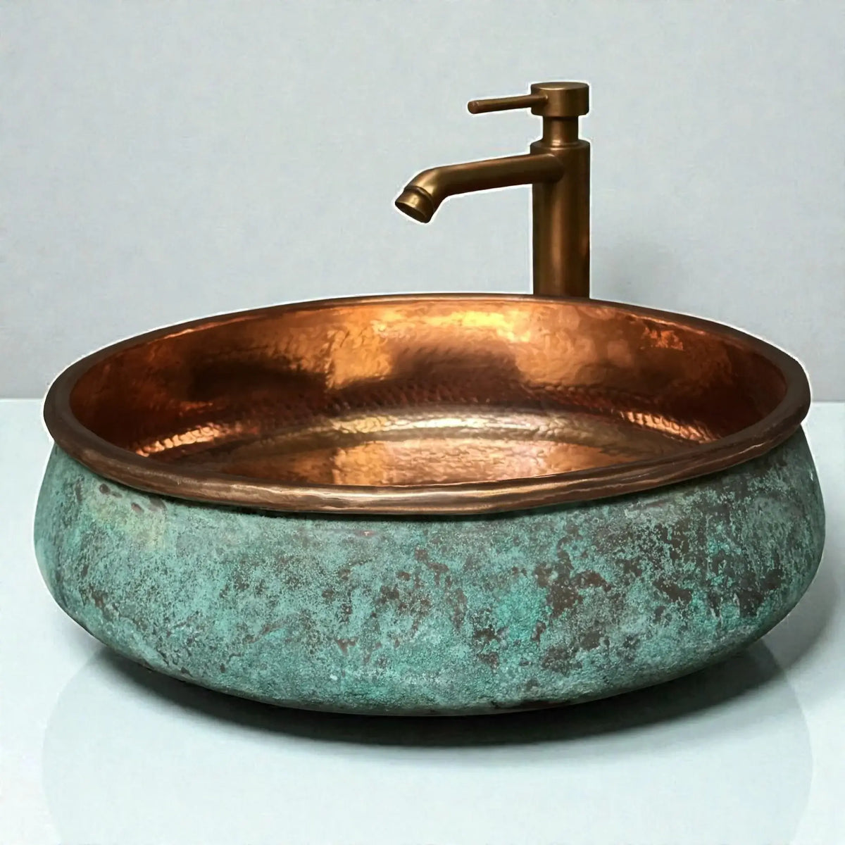 Green Patina Copper Vessel Sink