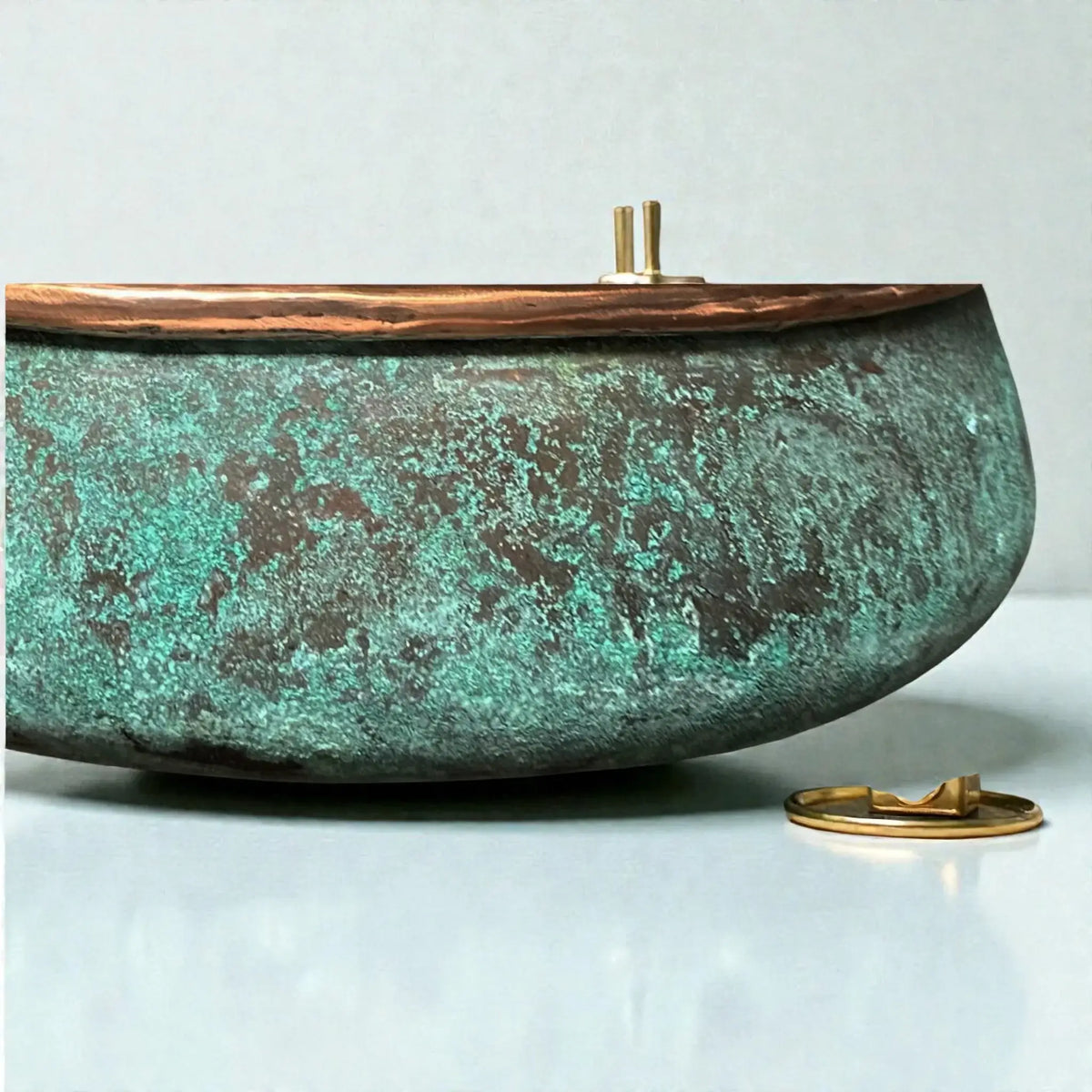 Green Patina Copper Vessel Sink