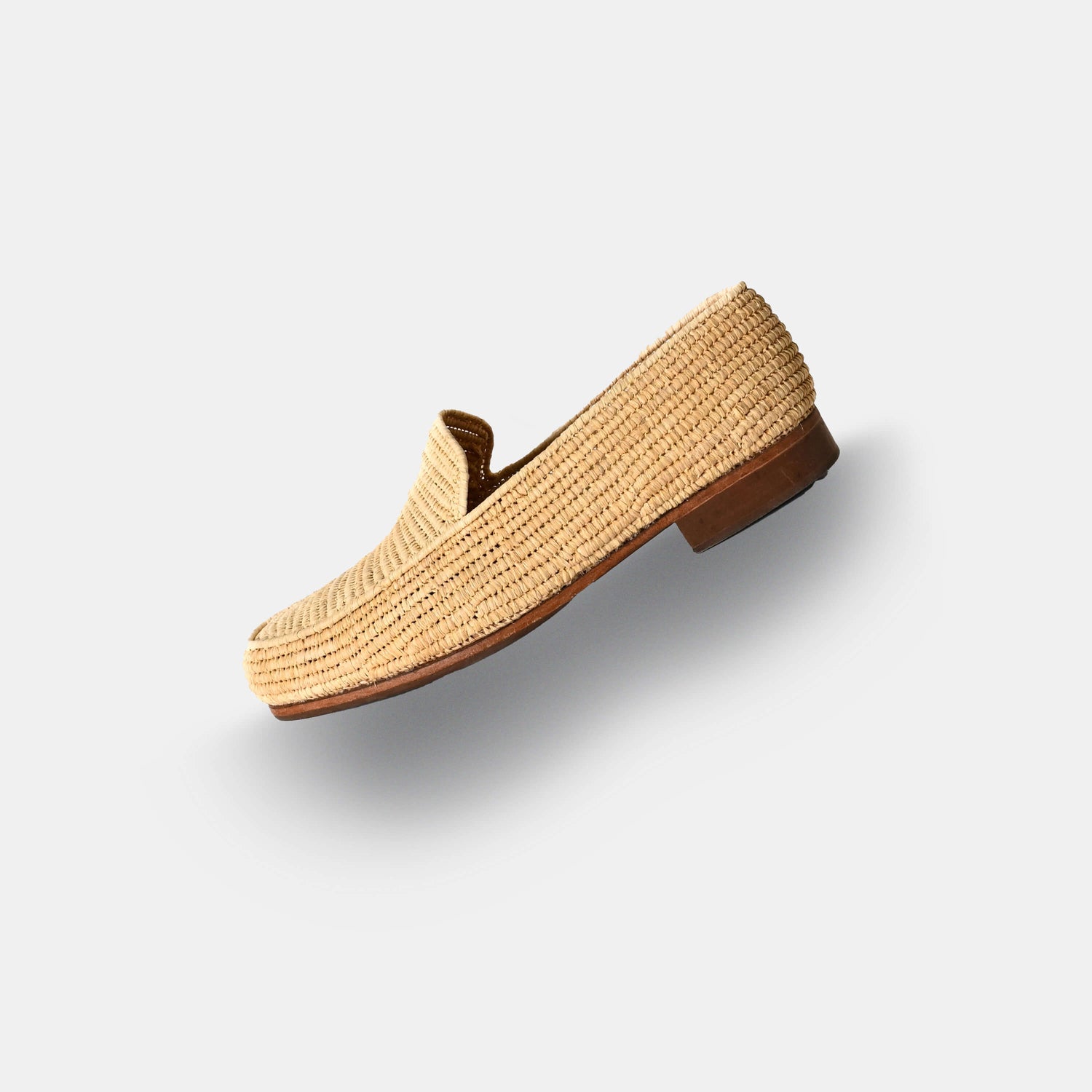 Natural Raffia Loafers – Handmade Minimalist Summer Shoes